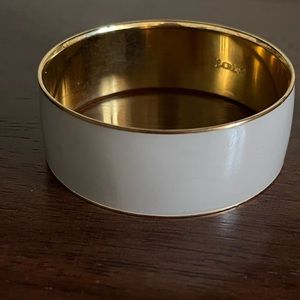 J. Crew Gold and Gray Enamel Bangle Bracelet